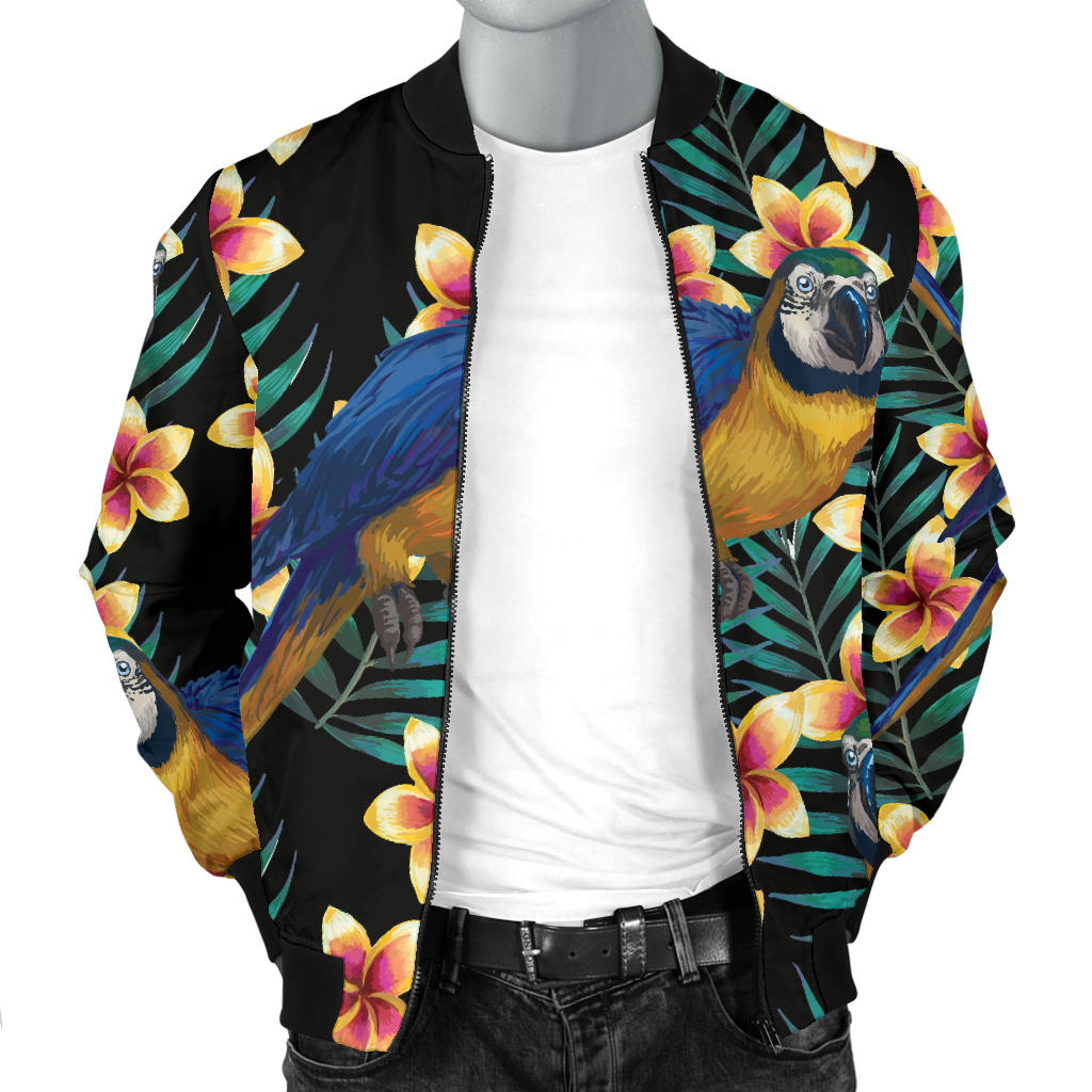 Macaw Pattern Print Design 01 Men Bomber Jacket