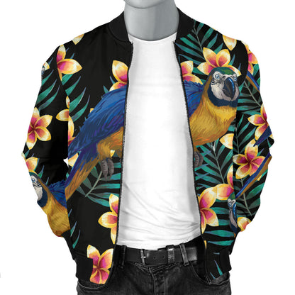 Macaw Pattern Print Design 01 Men Bomber Jacket