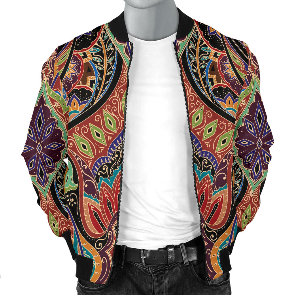 Bohemian Pattern Print Design 06 Men Bomber Jacket