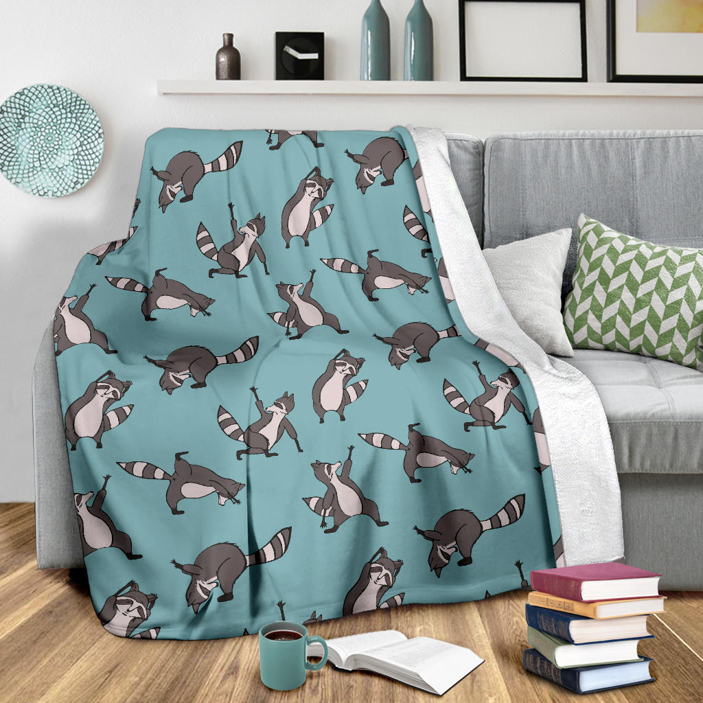 Raccoon Pattern Print Design A07 Premium Blanket