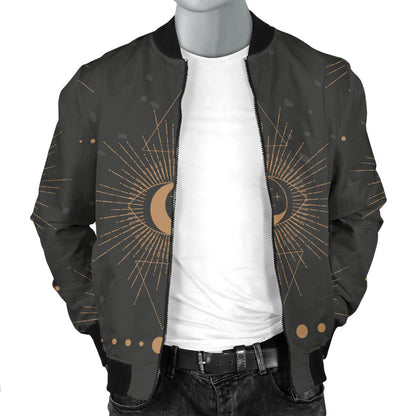 Moon Boho Pattern Print Design 02 Men Bomber Jacket