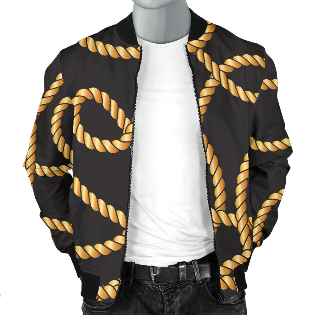 Rope Pattern Print Design A04 Men Bomber Jacket