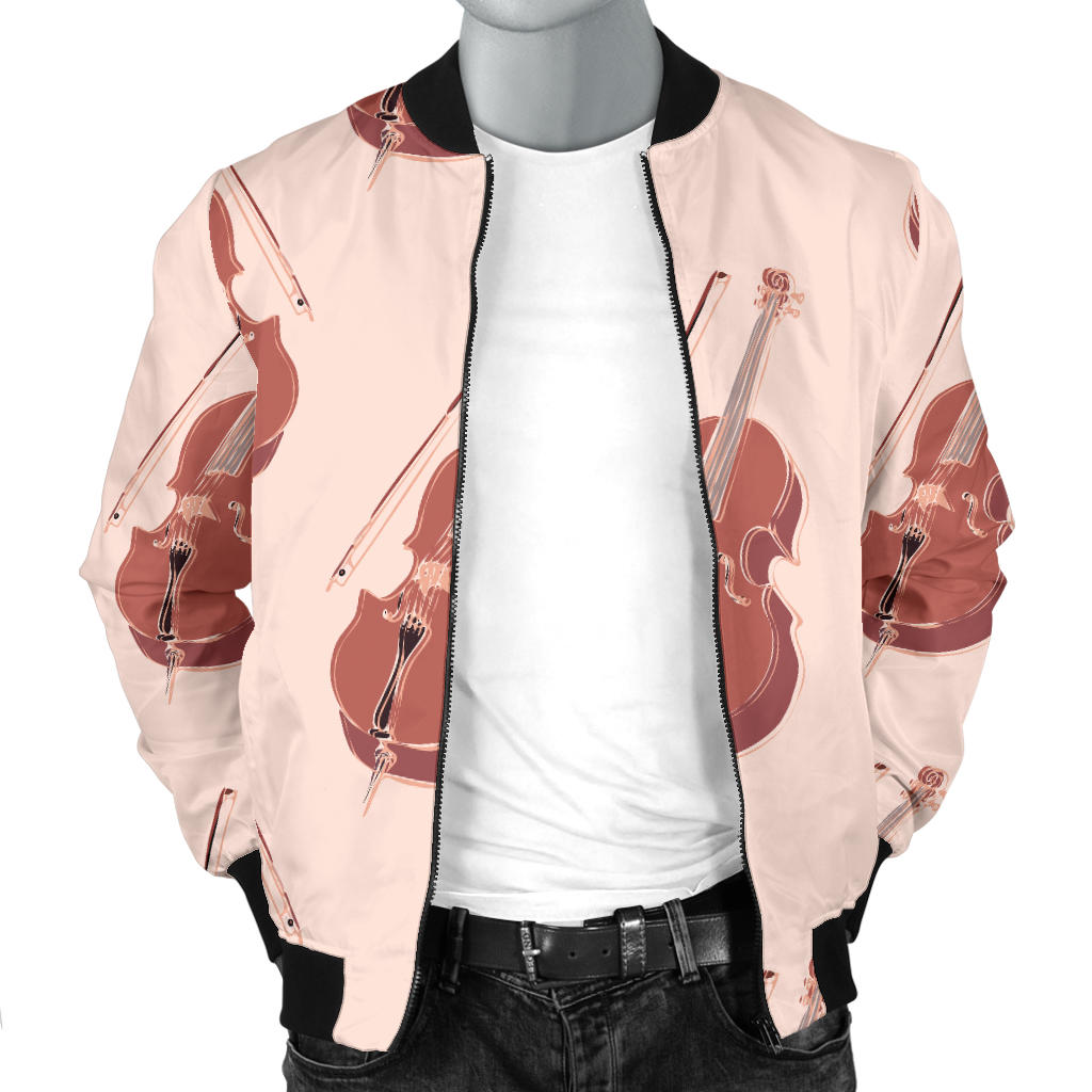 Cello Pattern Print Design 03 Men Bomber Jacket