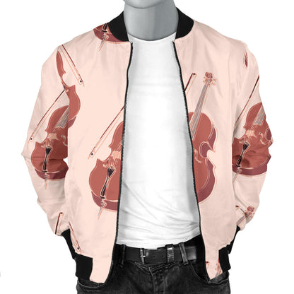 Cello Pattern Print Design 03 Men Bomber Jacket