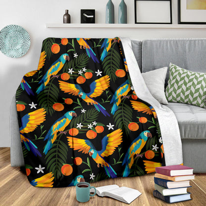 Macaw Pattern Print Design 03 Premium Blanket