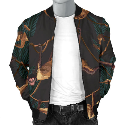 Monkey Pattern Print Design 02 Men Bomber Jacket