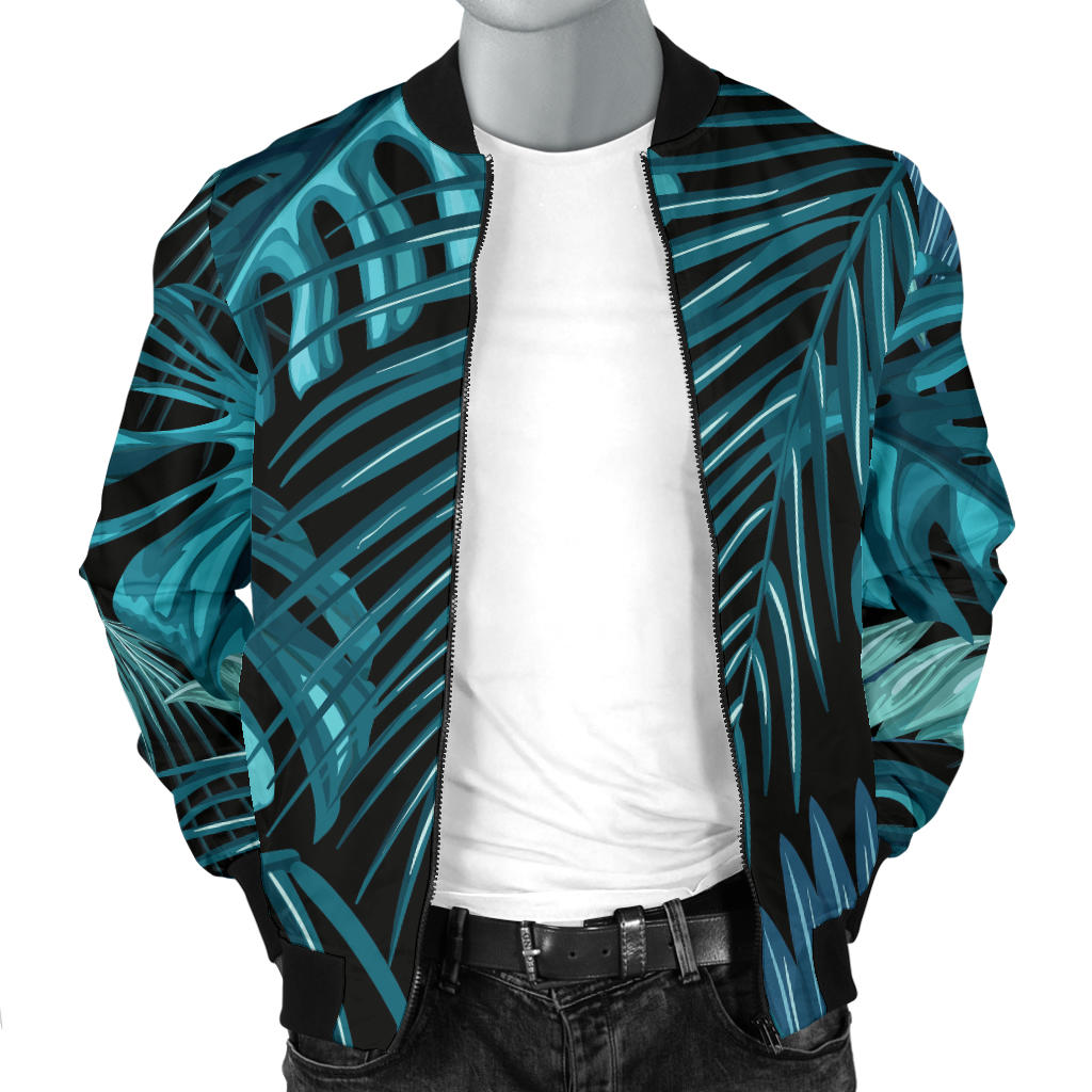 Palm Leaf Pattern Print Design A03 Men Bomber Jacket