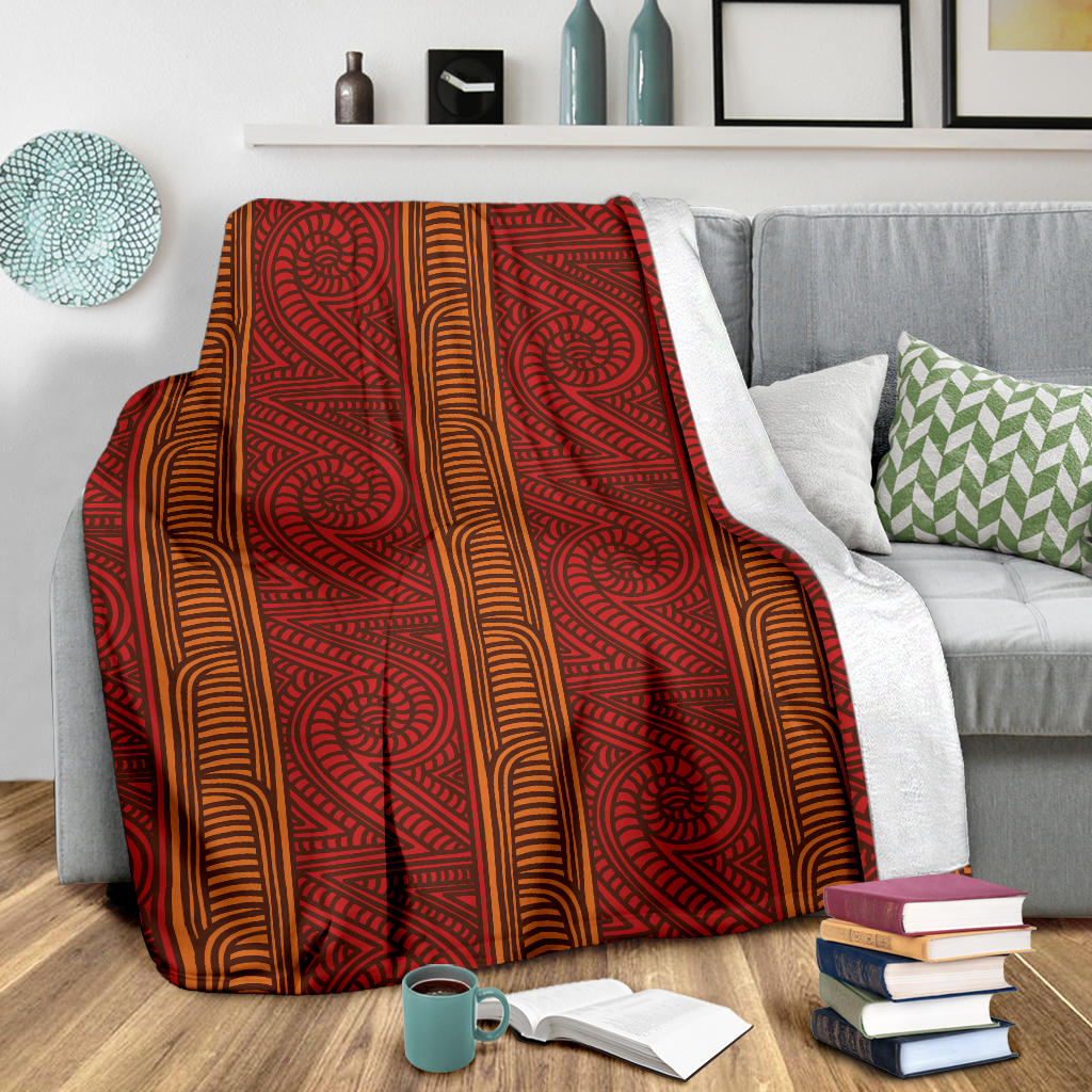 Maori Pattern Print Design 05 Premium Blanket