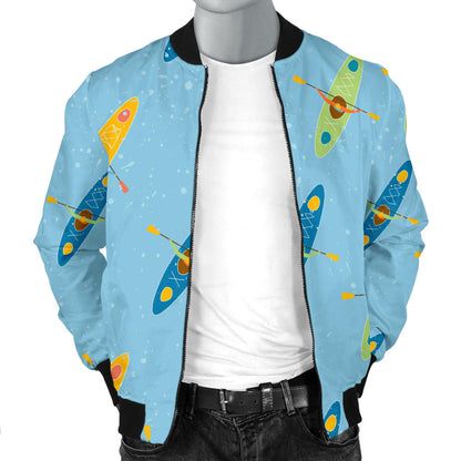 Kayak Pattern Print Design 04 Men Bomber Jacket