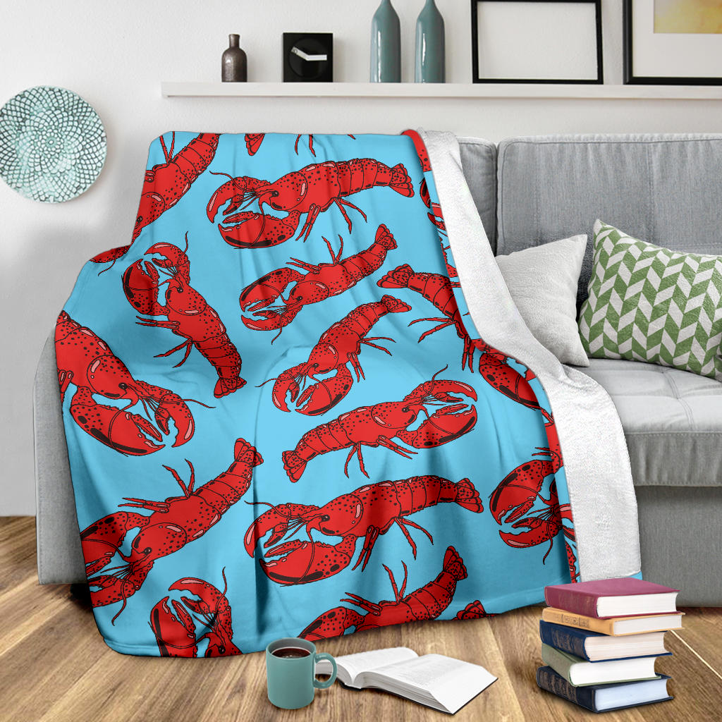 Lobster Red Pattern Print Design 03 Premium Blanket