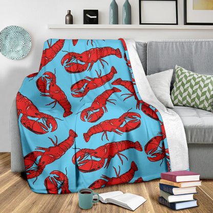 Lobster Red Pattern Print Design 03 Premium Blanket