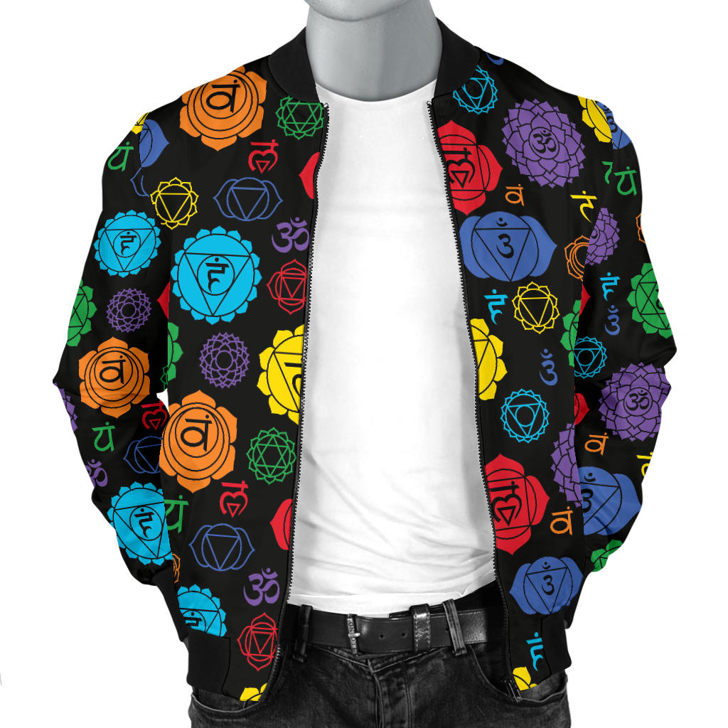 Chakra Pattern Print Design 01 Men Bomber Jacket