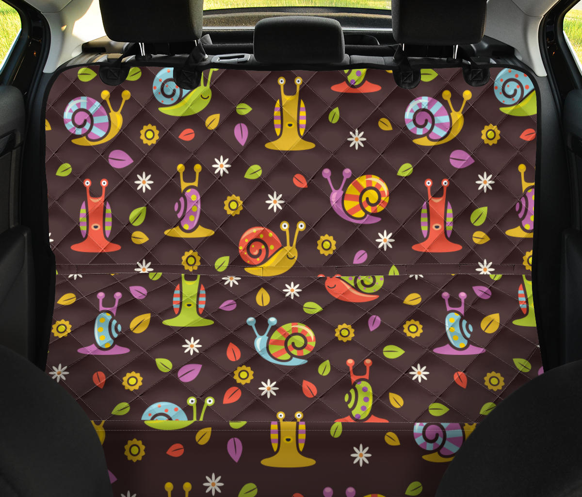 Snail Pattern Print Design 01 Rear Dog Car Seat Cover Hammock