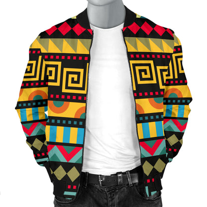 African Pattern Print Design 03 Men Bomber Jacket