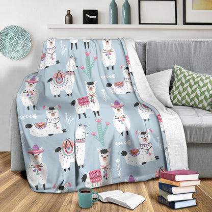 Llama Pattern Print Design 04 Premium Blanket