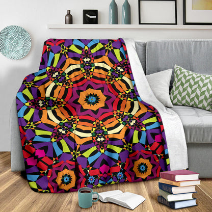 Kaleidoscope Pattern Print Design 01 Premium Blanket