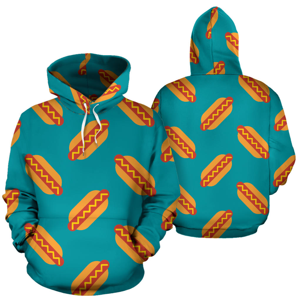 Hot Dog Pattern Print Design 03 Pullover Hoodie