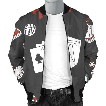 Casino Pattern Print Design 02 Men Bomber Jacket