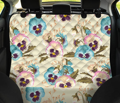 Pansy Pattern Print Design A02 Rear Dog Car Seat Cover Hammock