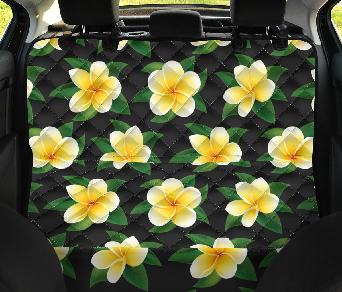 Plumeria Pattern Print Design A03 Rear Dog Car Seat Cover Hammock