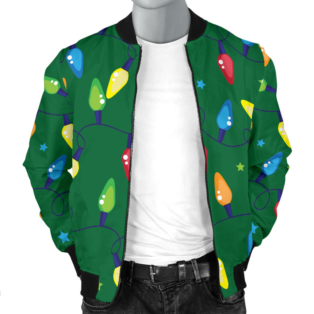Christmas Light Pattern Print Design 02 Men Bomber Jacket