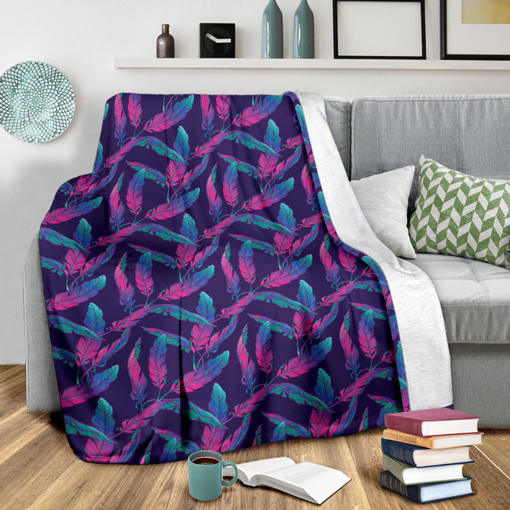 Banana Leaf Pattern Print Design 08 Premium Blanket