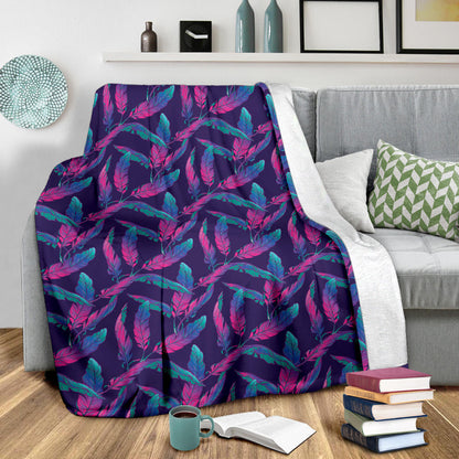 Banana Leaf Pattern Print Design 08 Premium Blanket
