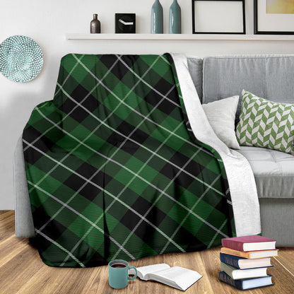 Plaid Green Pattern Print Design A05 Premium Blanket