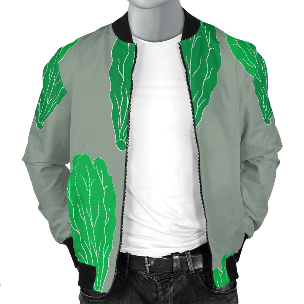 Lettuce Pattern Print Design 02 Men Bomber Jacket