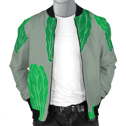 Lettuce Pattern Print Design 02 Men Bomber Jacket