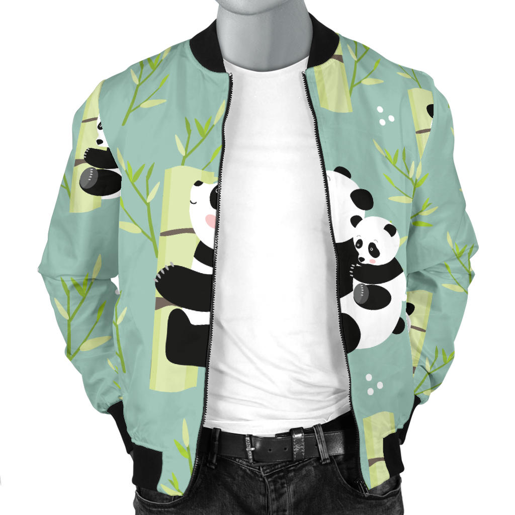 Panda Pattern Print Design A03 Men Bomber Jacket