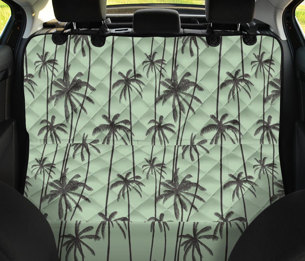 Palm Tree Pattern Print Design A04 Rear Dog Car Seat Cover Hammock