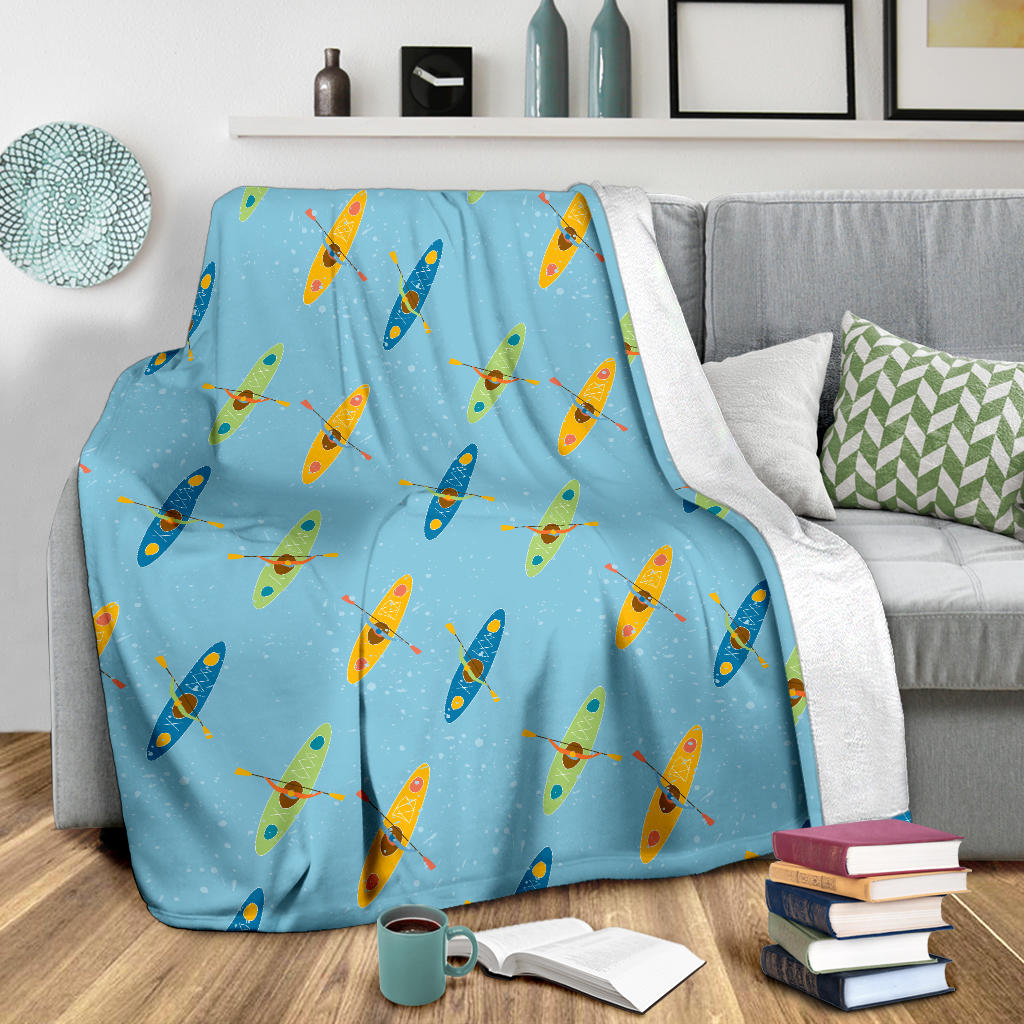 Kayak Pattern Print Design 04 Premium Blanket