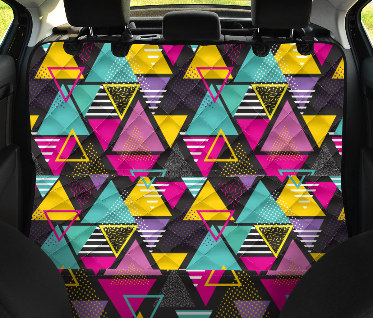 Geometric Colorful Pattern Print Design 02 Rear Dog Car Seat Cover Hammock