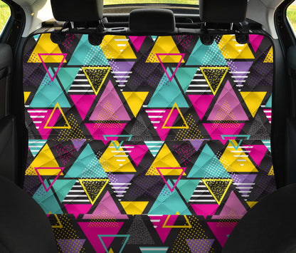 Geometric Colorful Pattern Print Design 02 Rear Dog Car Seat Cover Hammock