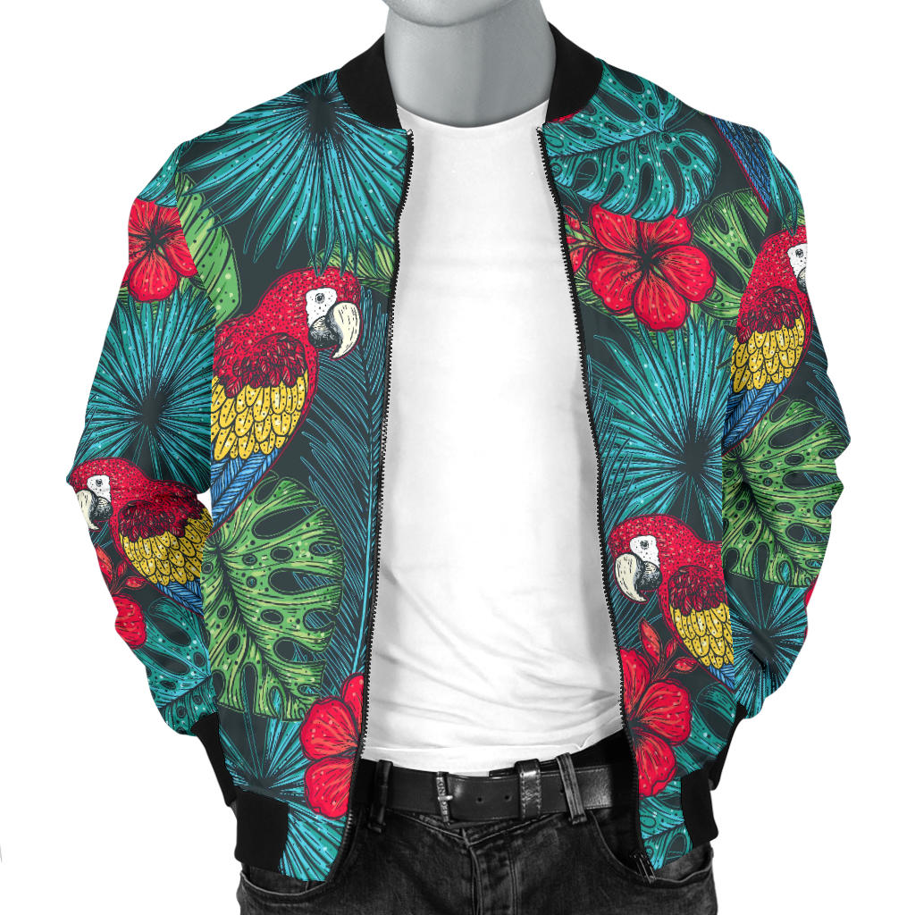 Parrot Pattern Print Design A05 Men Bomber Jacket