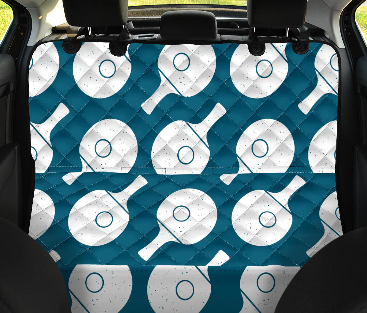 Ping Pong Pattern Print Design A02 Rear Dog Car Seat Cover Hammock