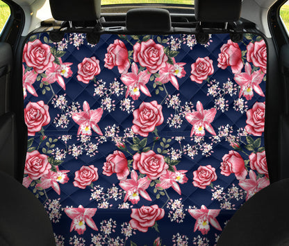 Rose Pattern Print Design A05 Rear Dog Car Seat Cover Hammock