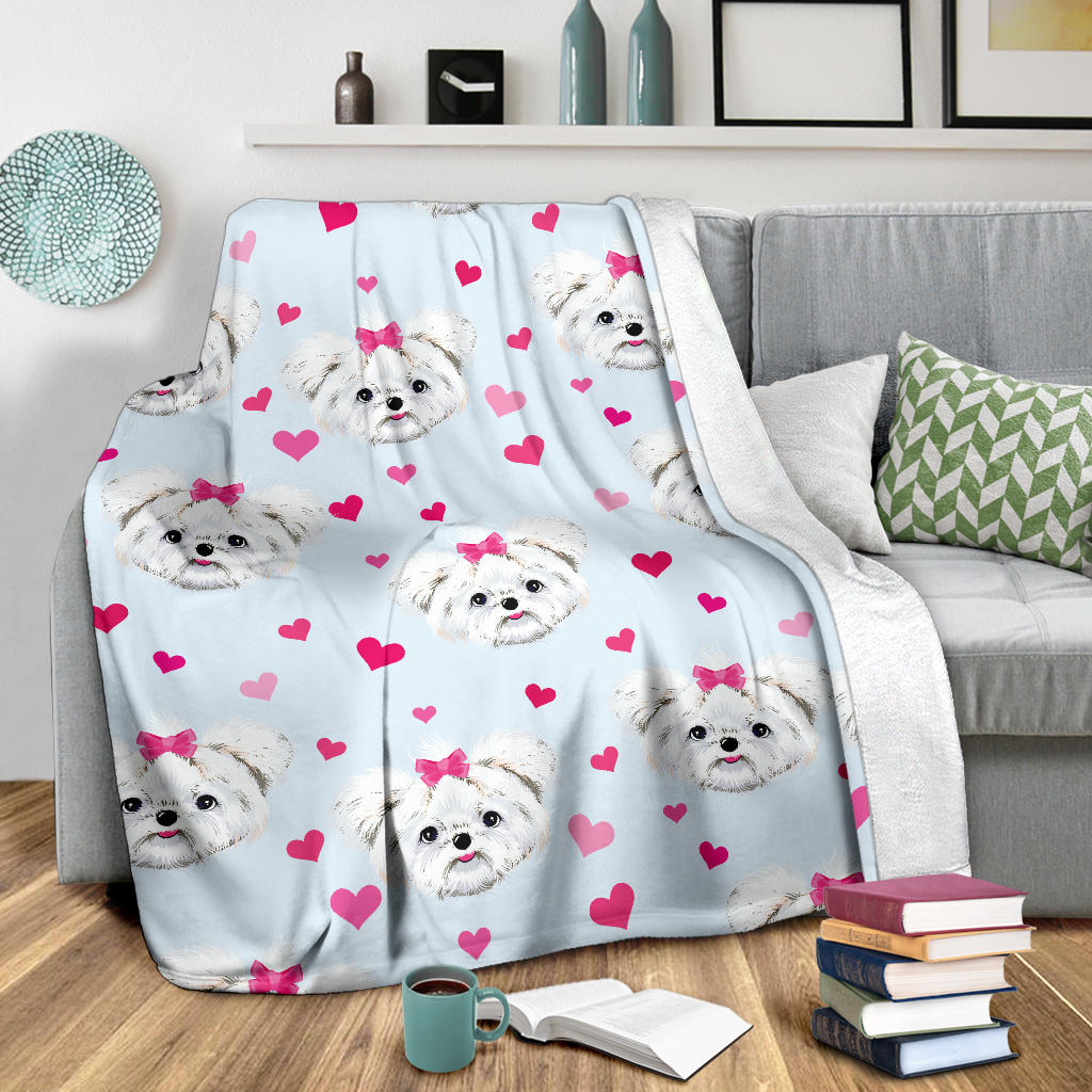 Maltese Pattern Print Design 03 Premium Blanket