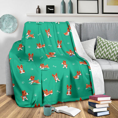 Basenji Pattern Print Design 02 Premium Blanket