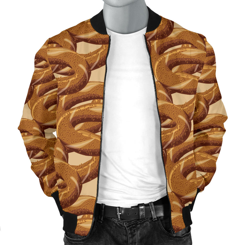 Bagel Pattern Print Design 02 Men Bomber Jacket