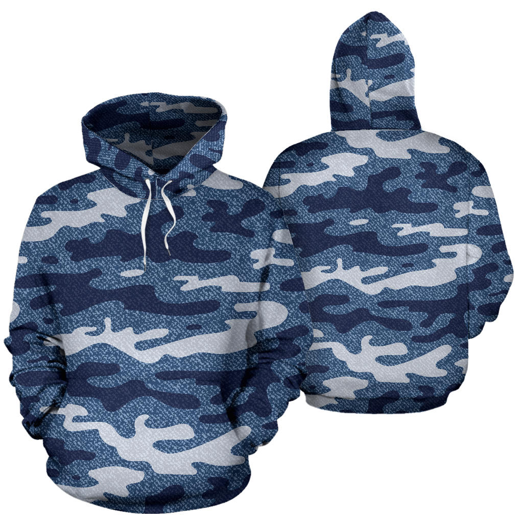 Jean Camouflage Pattern Print Design 05 Pullover Hoodie