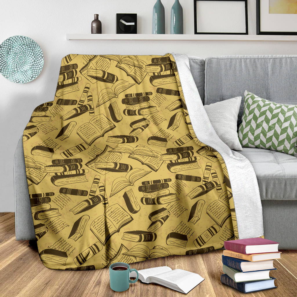 Book Pattern Print Design 02 Premium Blanket