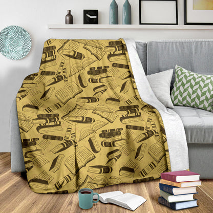 Book Pattern Print Design 02 Premium Blanket