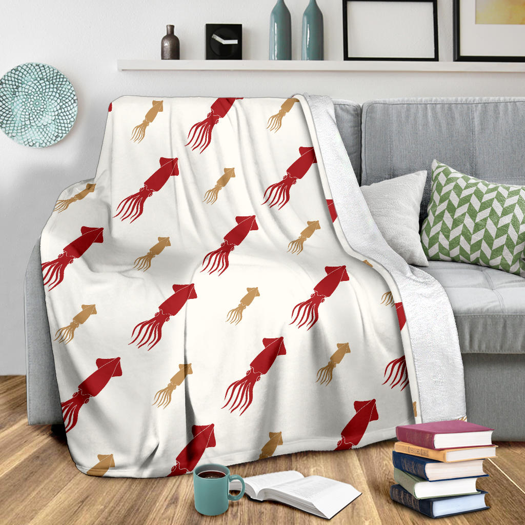 Giant Squid Pattern Print Design 01 Premium Blanket