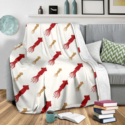 Giant Squid Pattern Print Design 01 Premium Blanket