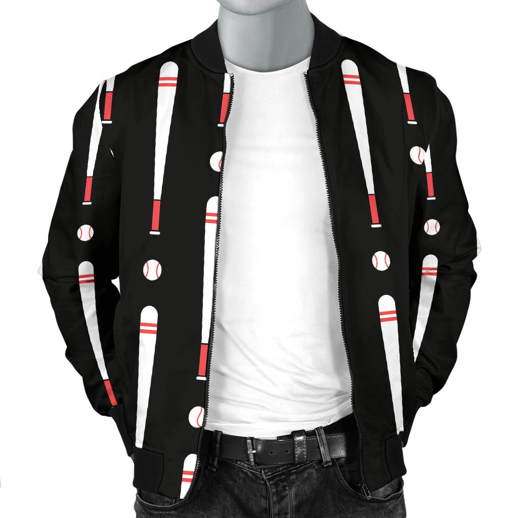 Baseball Pattern Print Design 03 Men Bomber Jacket