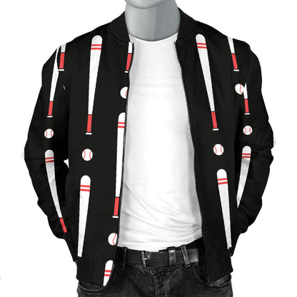 Baseball Pattern Print Design 03 Men Bomber Jacket