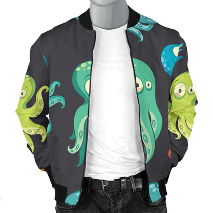Octopus Pattern Print Design A01 Men Bomber Jacket