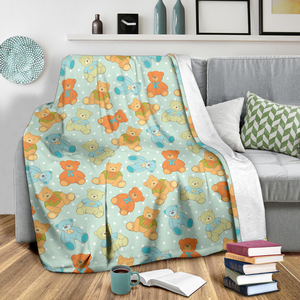 Bear Pattern Print Design 02 Premium Blanket